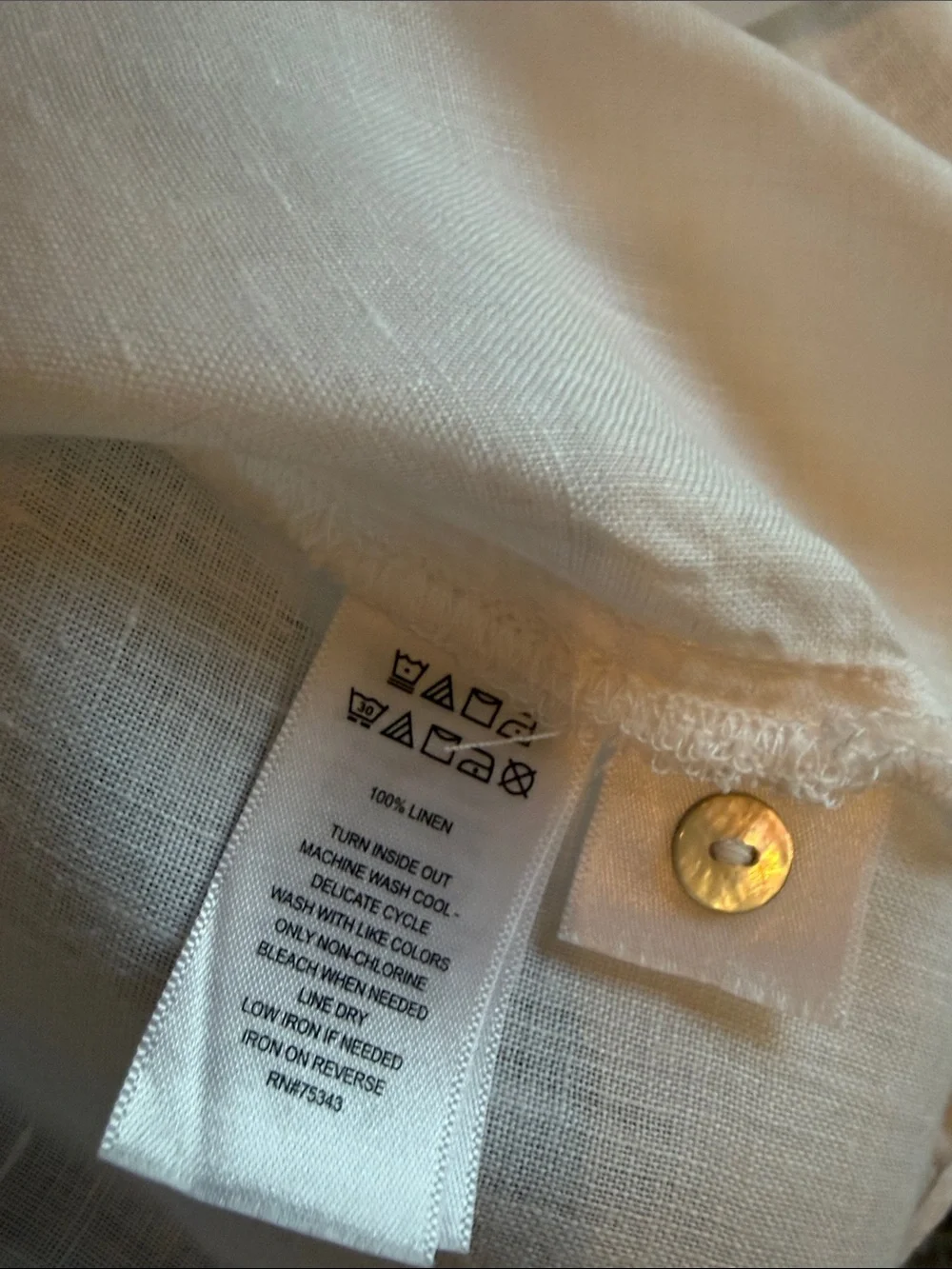 Sigrid Olsen White Linen Button-Up Shirt - Picture 5 of 5
